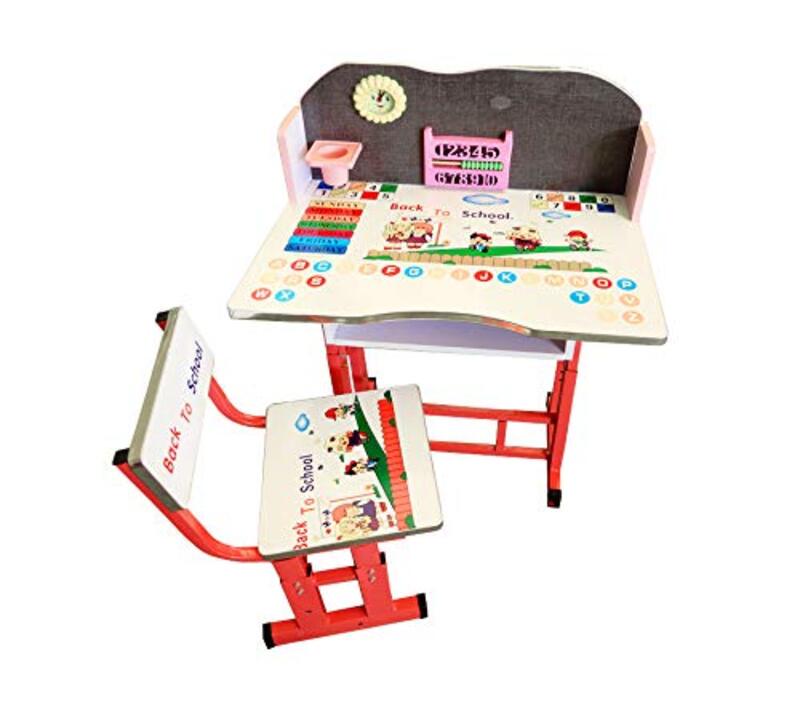 

Attractive Designs Multi-Functional Beautiful Study Table & Chair with Clock Attached, Multicolour