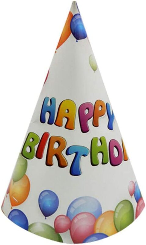 

Happy Birthday Party Paper Hats, 6 Pieces, Multicolour