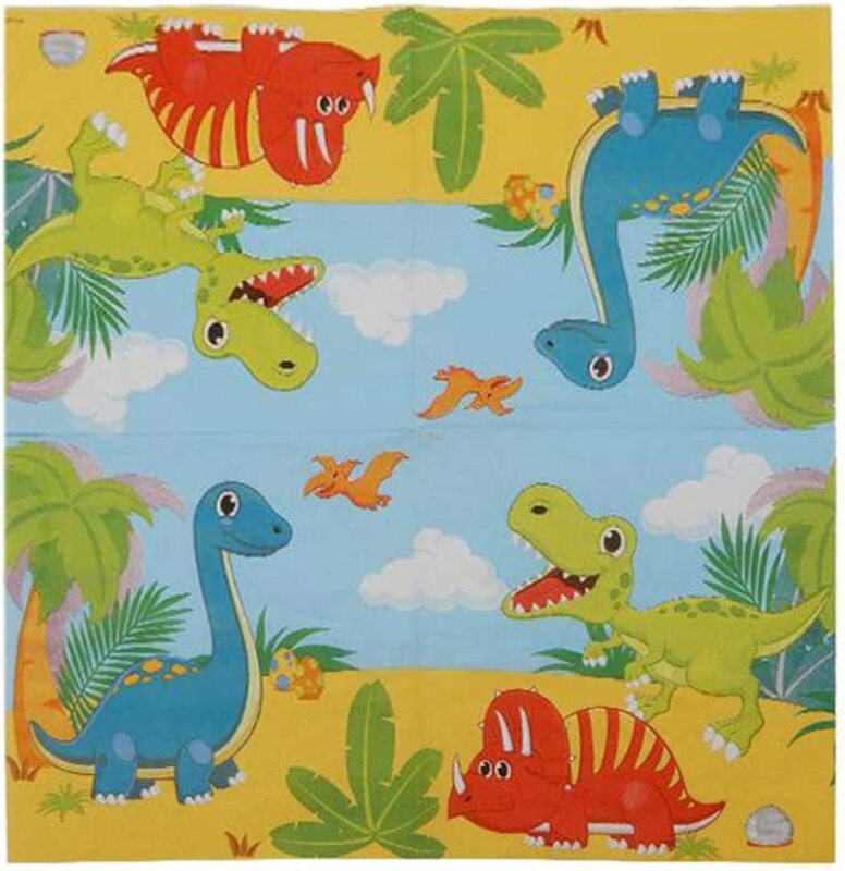 

Generic Party Fun Dinosaur Printed 2 ply Napkin for Birthday Party, Wedding Party and Other, 33 x 33cm, 12 Pieces, Pack of 2, Multicolour