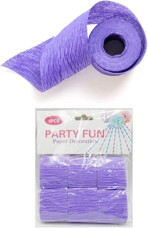 

Generic Party Fun Crinkled Crepe Paper Rolls, 6 Pieces, Purple