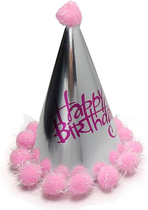 

Beautiful & Attractive Happy Birthday Pinkish Party Hat, 19cm,6 Pieces, Multicolour