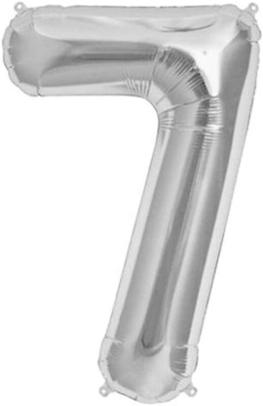 

40-Inch Number 7 Helium Foil Balloon, Ages 3+, Silver