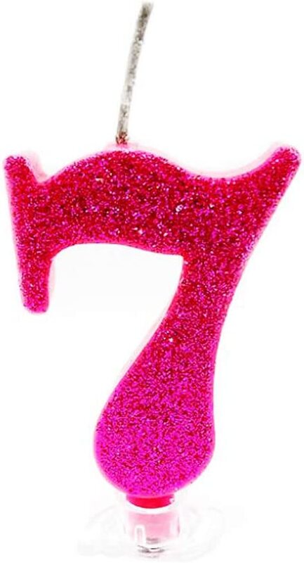 

Generic Party Fun Glitter + Sparkling Number "7" Candle Number, Pink