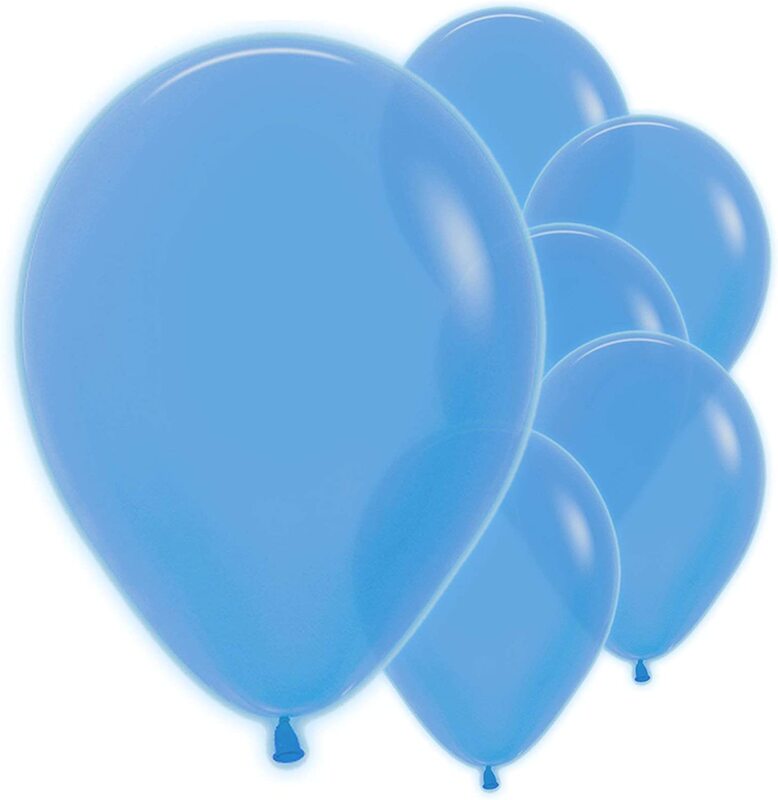 

Amscan 20000805 12-Inch Latex Balloons, 50 Pieces, Neon Blue