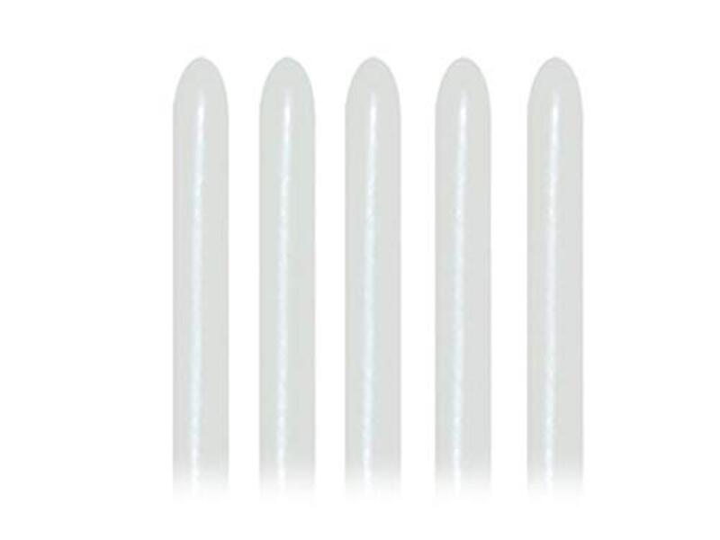 

Sempertex 160q Long Balloon Satin Latex Balloons Set, 50-Piece, Pearl White