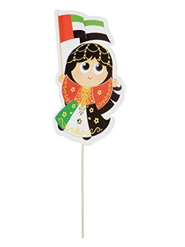

Beautiful Girl with UAE Flag Stick Attached, 30cm, Multicolour