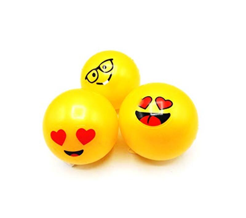 

Mini Smiley Face Balls for Kids Birthday Party Favors And Fillers, 3-Piece, All Ages