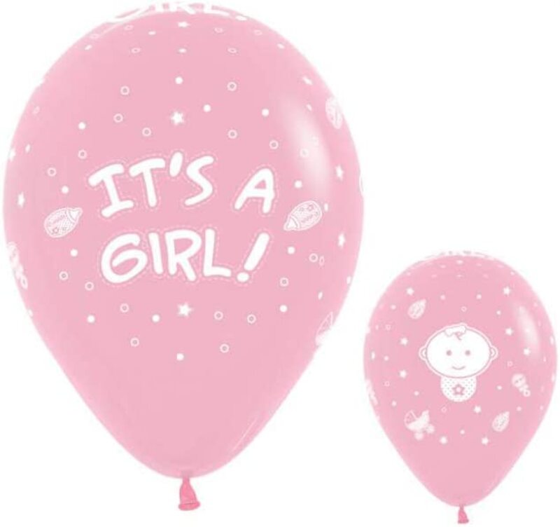 

Sempertex Fashion It's a Girl Round Balloon, 12-Piece, Pink