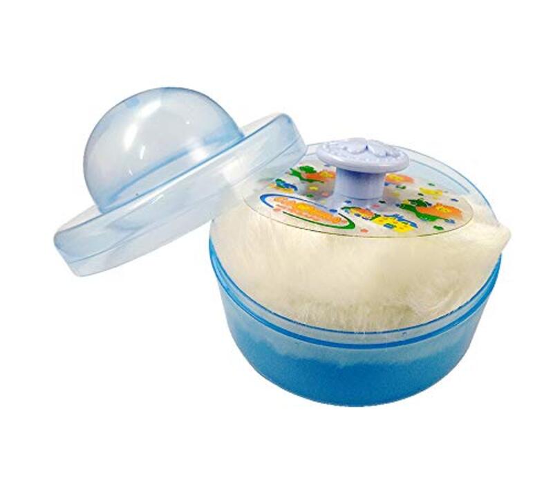 

Body Powder-Puff with Container & Lid for Babies, Blue/Clear