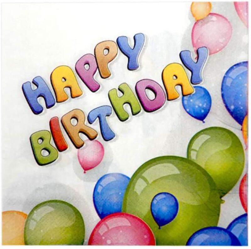 

Generic Party Fun Happy Birthday Printed 2 ply Napkin for Birthday Party, 33 x 33cm, 12 Pieces, Multicolour