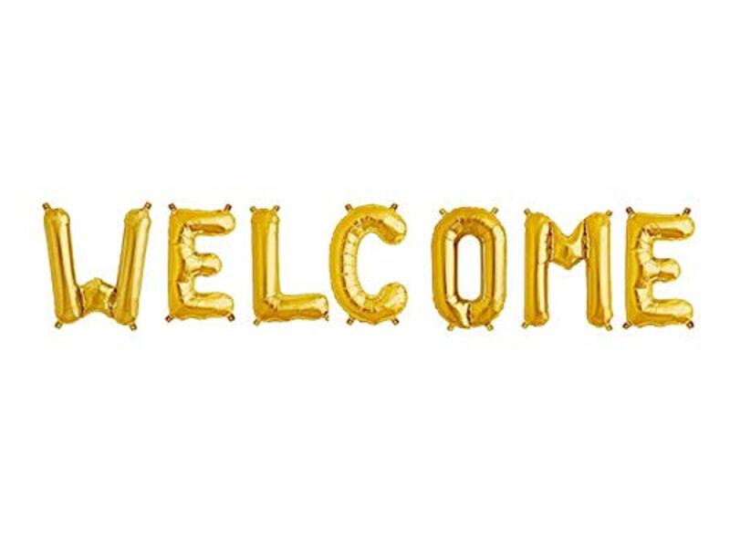 

Generic Welcome Alphabet Foil Letter Balloons, 7 Pieces, Gold