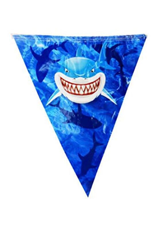 

Generic 6-Meter Party Fun Shark Printed Flag Part Banners, Blue, All Ages