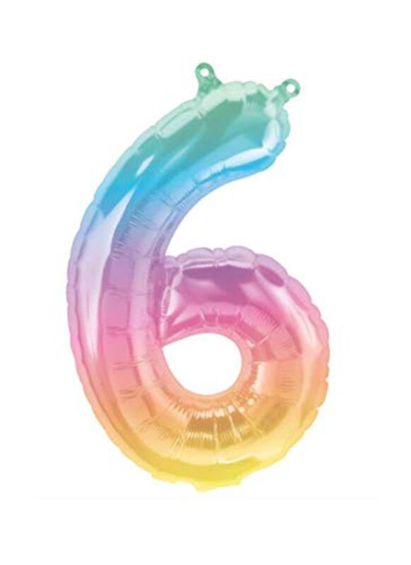 

Party Fun No.6 Birthday Party Foil Balloons, 16-Inch, Multicolour