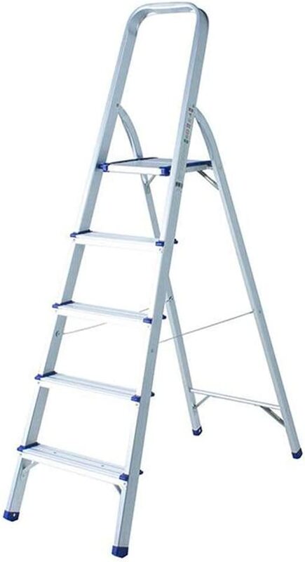 

Beautiful 5-Steps Folding Aluminium Ladder, Silver