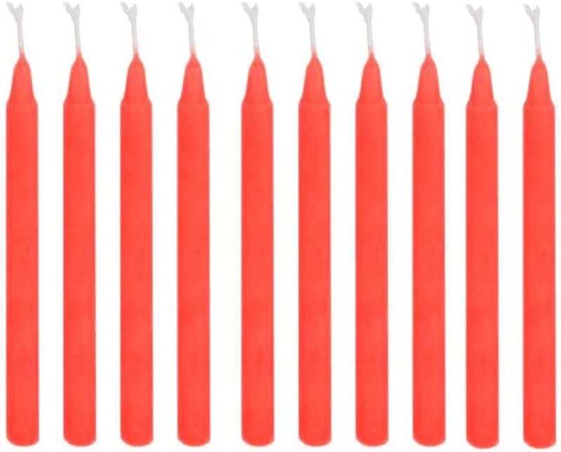 

Beautiful Slim Pillar Candle, 10 Piece, Red