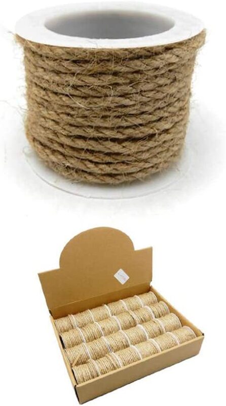 

Beautiful All Purpose Natural Jute String Rolls, 3 Meter, 24 Roll, Brown