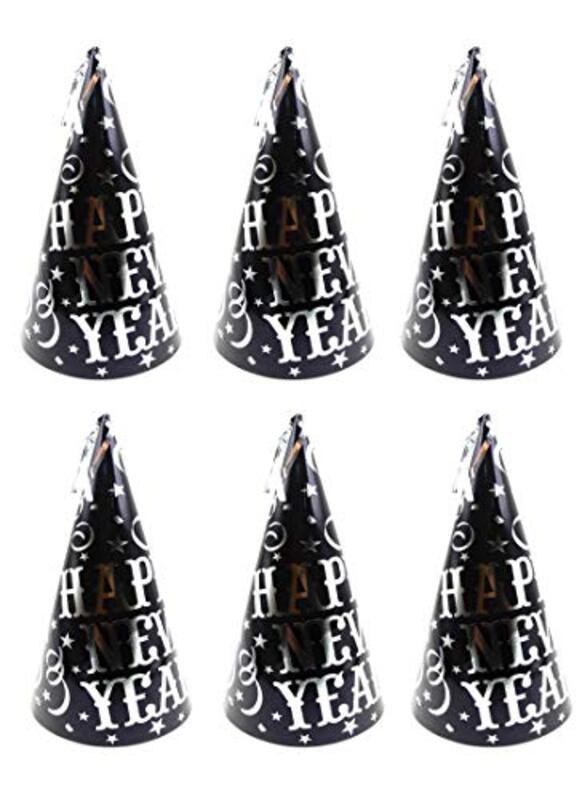 

Generic 12-inch Party Fun Beautiful Happy New Year Paper Hat for Parties, 6 Pieces, All Ages