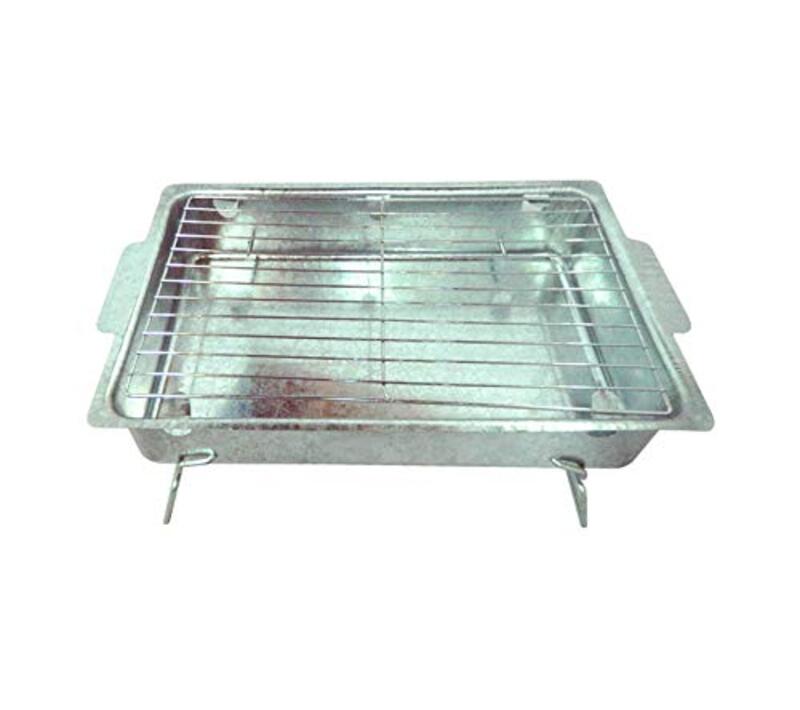 

Simple Barbecue Grill with Charcoal Tray, Silver