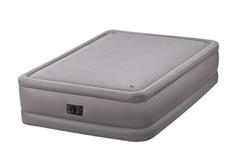 

Intex Queen Foam Mattress Airbed with Build in Air Pump, Grey