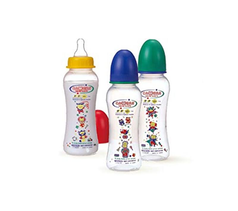 

Baby Feeding Non Toxic Glass Bottle with Nipple, 240ml, Multicolour