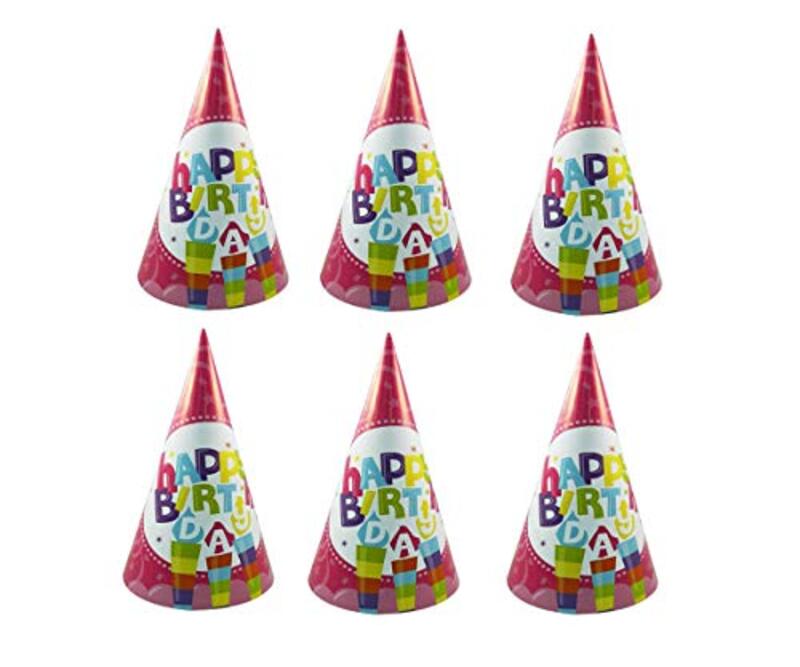 

Generic 6-inch Paper Cone Hats for Birthday Party, 6 Pieces, All Ages