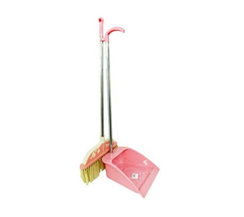 

Long Handled Brush Dust-Pan, Pink