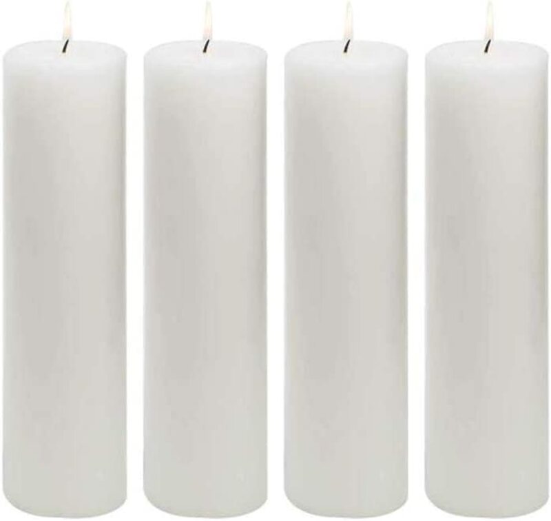 

Generic Beautiful Pillar Candles, 12.5cm, 4 Pieces, White