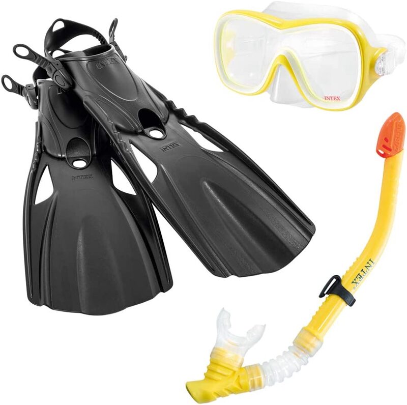 

Intex Wave Rider Snorkel Swim Pool Set, 4 Pieces, 55658, Black/Yellow