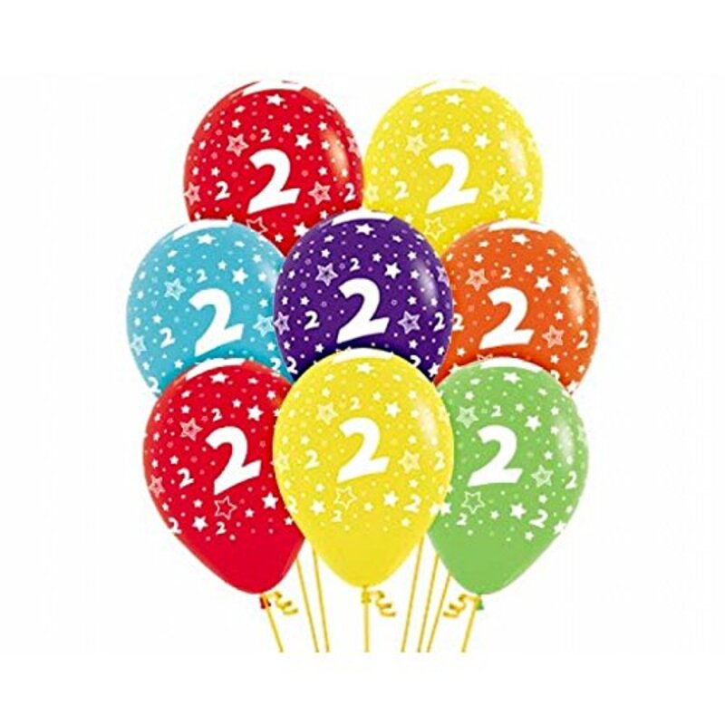 

Sempertex 12-Inch Number '2' Round Balloons Set, 50-Piece, Assorted Colours