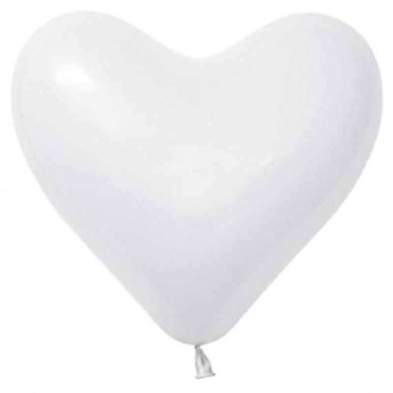 

Sempertex 6-Inch Heart Shape Fashion Latex Balloons Set, 50-Piece, White