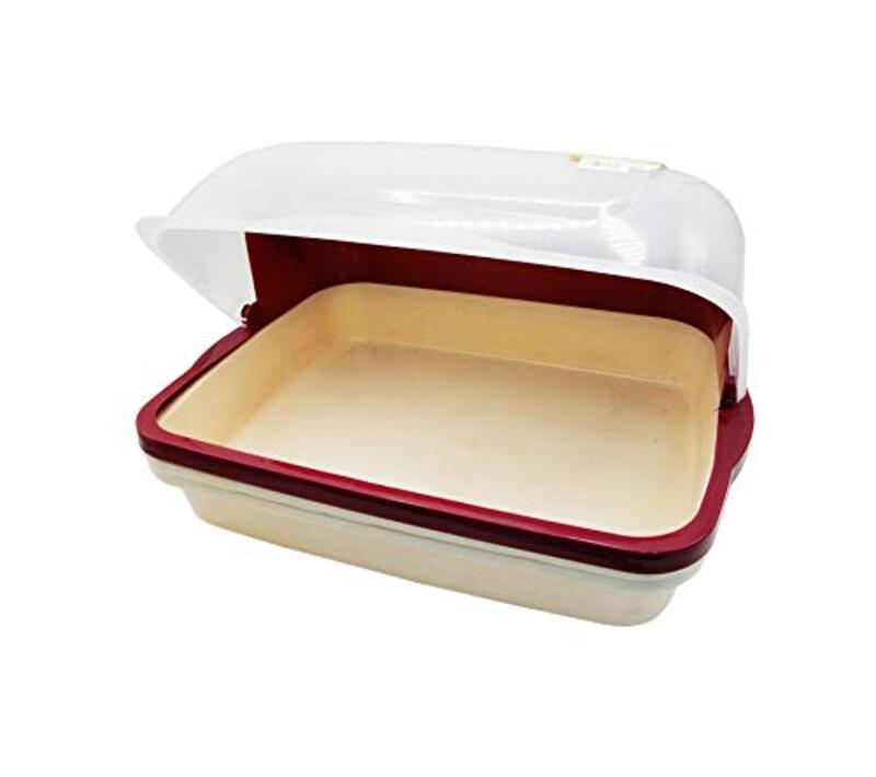 

Beautiful Large Kitchen Storage Box with Twist Lid, Maroon/Beige