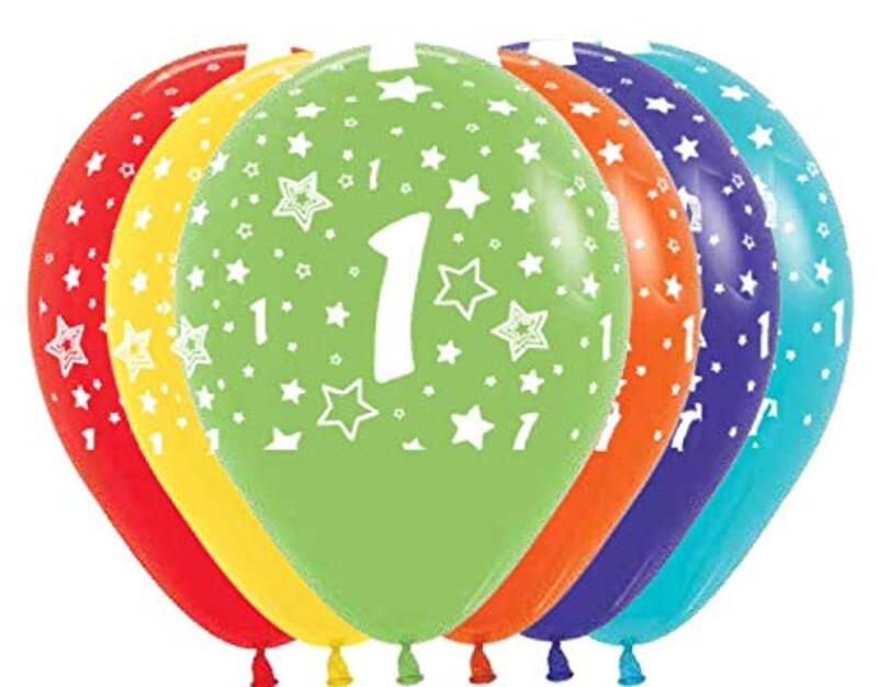 

Sempertex 12-Inch Number '1' Round Balloons Set, 50-Piece, Assorted Colours