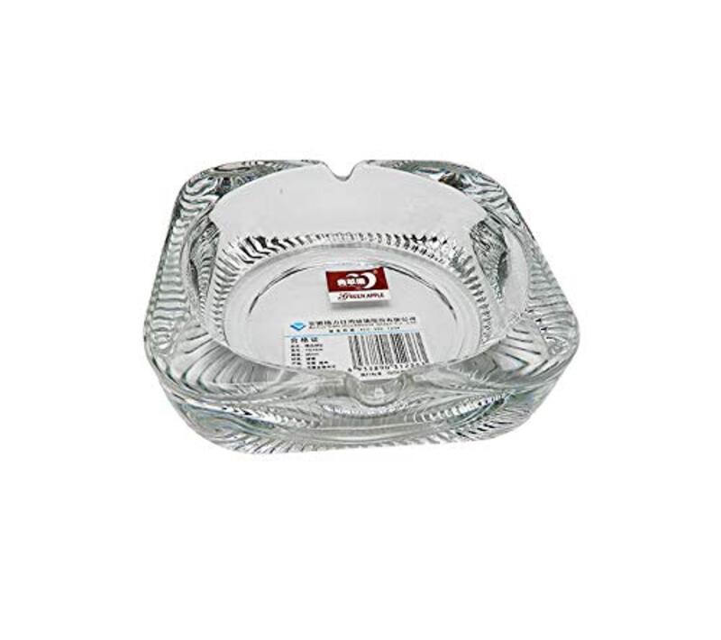 

Beautiful Designed Thick Glass Ash Tray, Silver