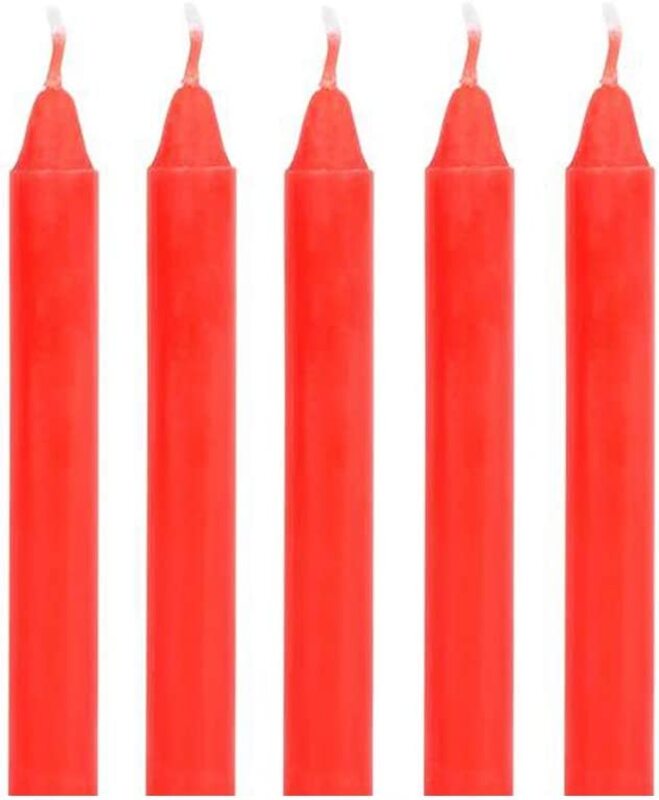 

Generic Straight & Beautiful Unscented Candles, 15 x 1.5cm, 10 Pieces, Red