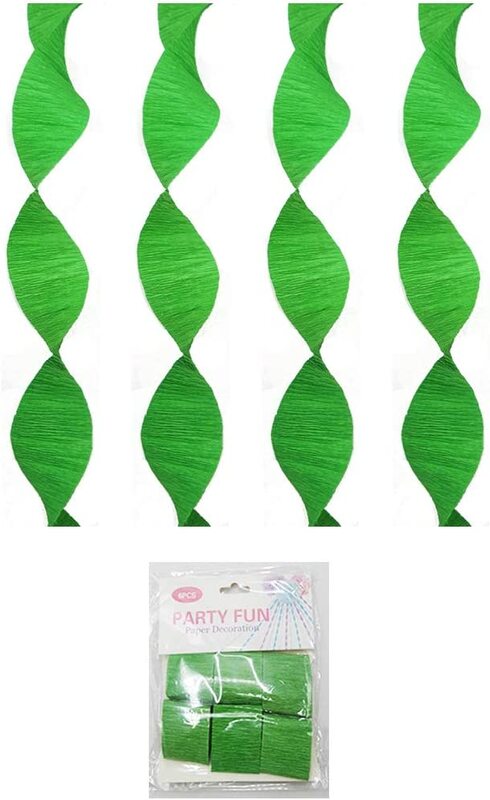 

Generic Party Fun Crinkled Crepe Paper Rolls for Party Decoration Set, 6 Pieces, All Ages, Green