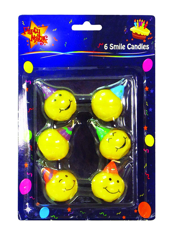 

Party Magic Smiley Candles, 6 Piece, Yellow