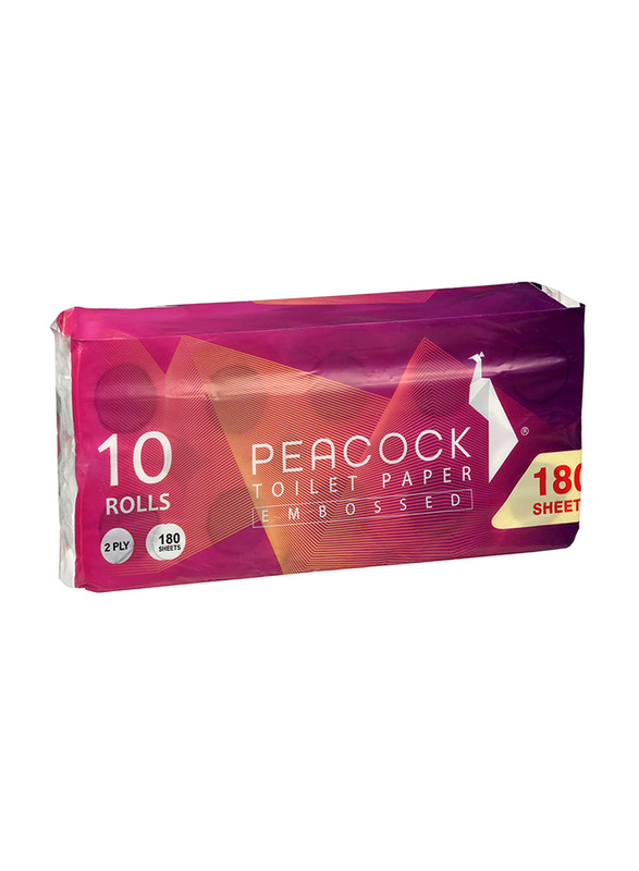 

Peacock 2-Ply Toilet Paper Roll, 10 Rolls x 180 Sheets