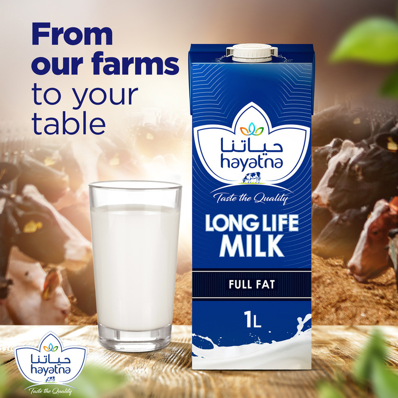 Hayatna UHT Full Fat Milk, 1ltr