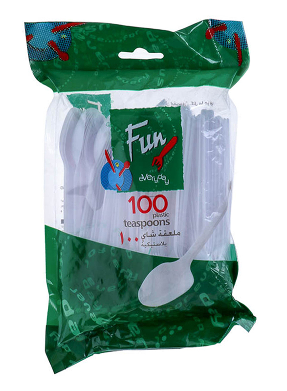 

Fun Faun 100-Pieces Plastic Tea Spoon, White