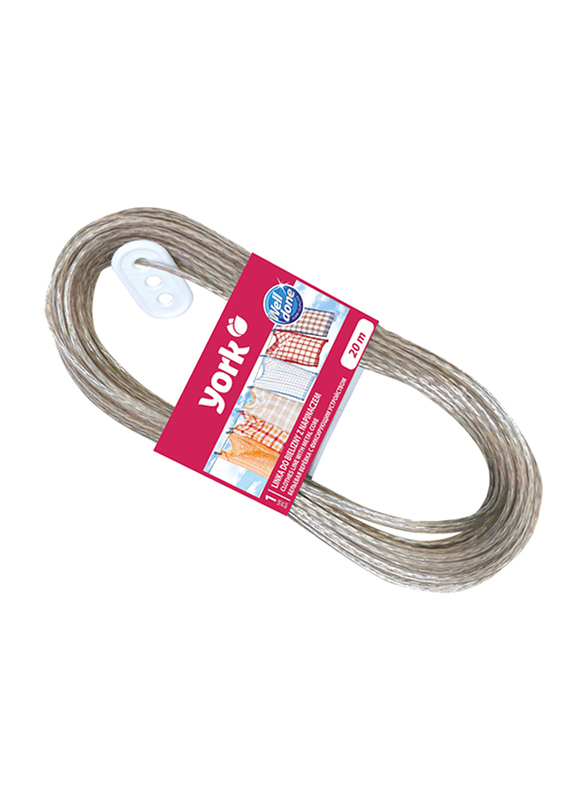 

York Washing Line with Metal Wire Core, Grey