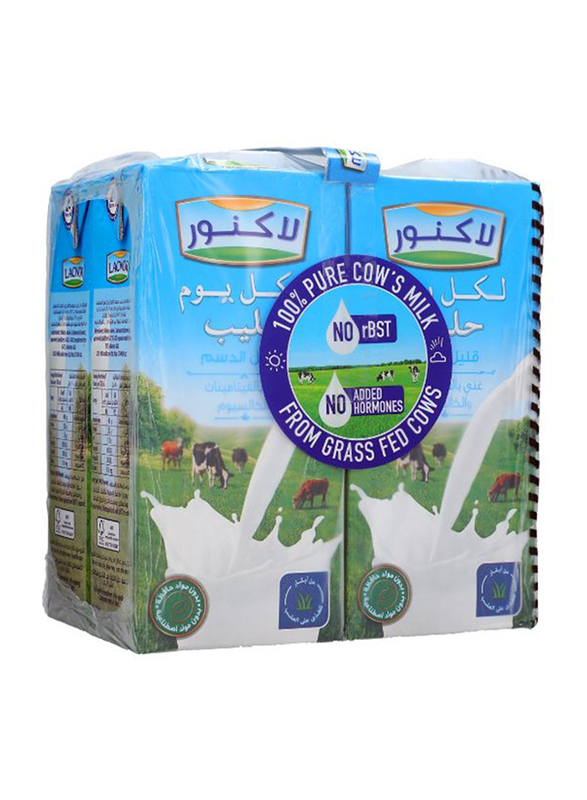 Lacnor Low Fat Uht Milk, 4 Tetra Pack x 1 Liter