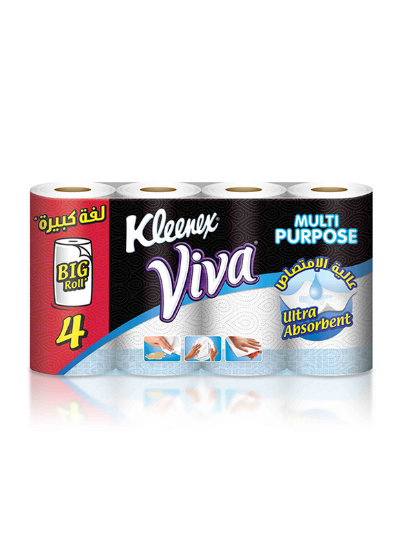 

Kleenex Viva Kitchen Towel, 4 Rolls x 90 Sheets x 2 Ply