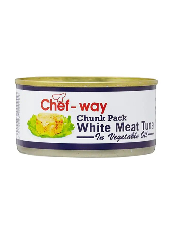 

Chef Way Chunk Pack White Meat Tuna Chunk in Vegetable Oil, 185g