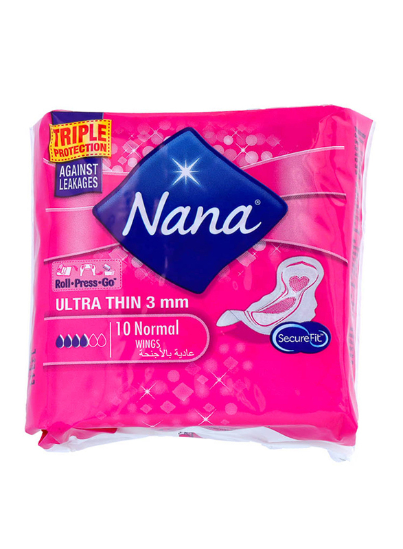 

Nana Ultra Thin Normal Wings Sanitary Pads, 10 Pieces