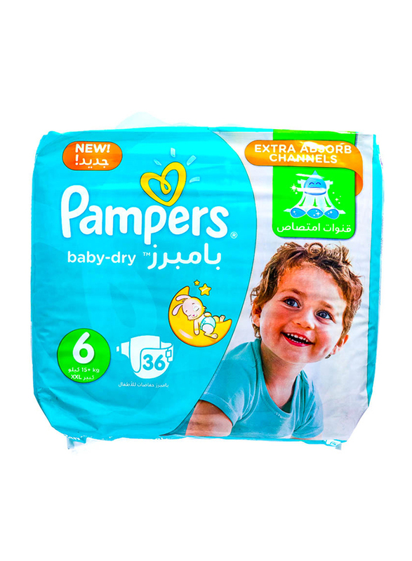 

Pampers Baby Dry Diapers, Size 6, 15+ kg, Jumbo Pack, 36 Count