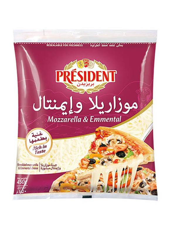 

President Mozzarella & Emmental Grated Cheese, 450g