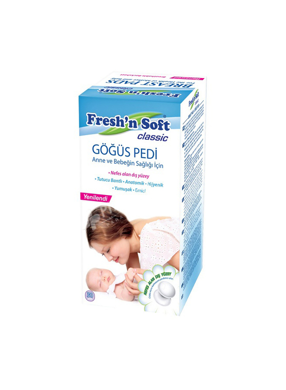 

Fresh'n Soft Classic Breast Pads, 30 Pieces, White