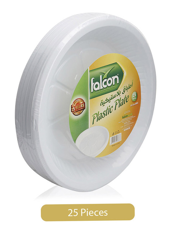

Falcon 18cm 25-Piece Round Plastic Plate, White