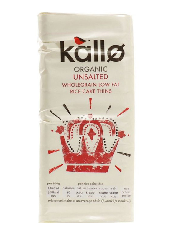 

Kallo Crackers Organic Unsalted Rice Cakes, 130g