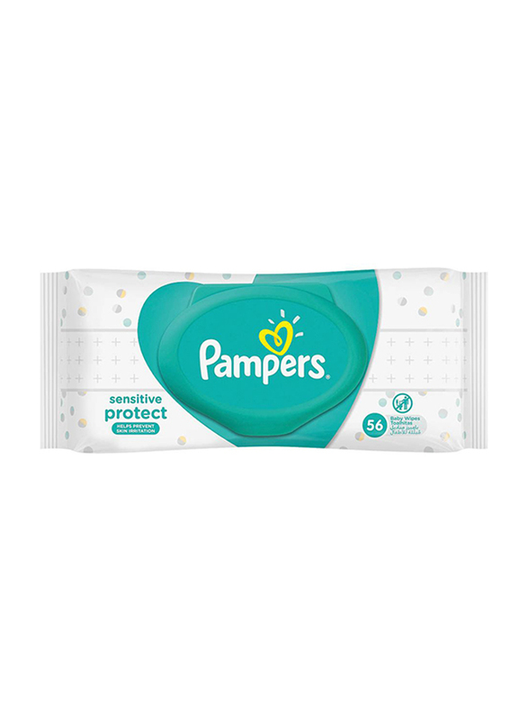 

Pampers 56-Pieces Sensitive Protect Wipes, Teal/White